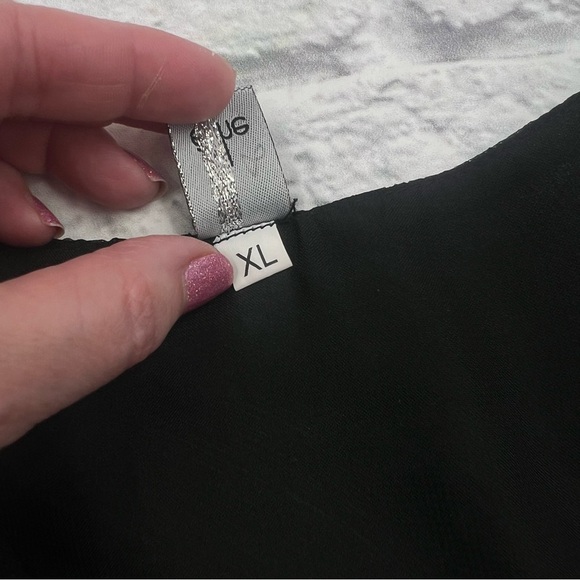 eShe Elegant Black Women's Blouse XL Chiffon Crop Bell Elbow Sleeve - Picture 3 of 8